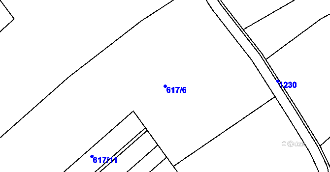 Parcela st. 617/6 v KÚ Liběšovice, Katastrální mapa