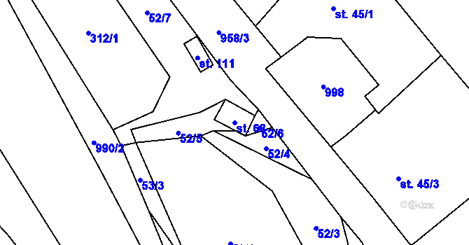 Parcela st. 68 v KÚ Siřem, Katastrální mapa