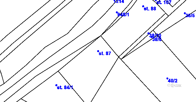 Parcela st. 87 v KÚ Siřem, Katastrální mapa