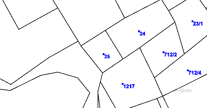 Parcela st. 25 v KÚ Siřem, Katastrální mapa