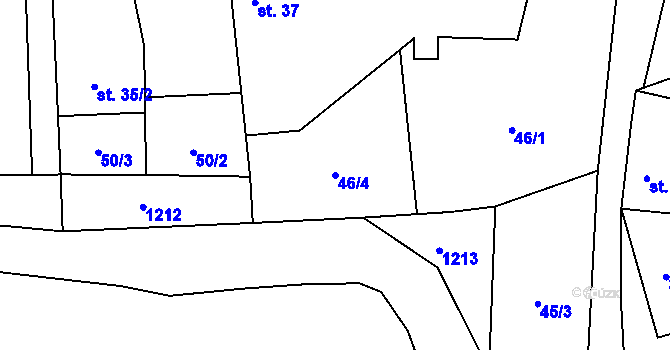 Parcela st. 46/4 v KÚ Siřem, Katastrální mapa