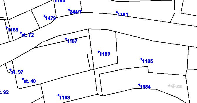 Parcela st. 1188 v KÚ Siřem, Katastrální mapa