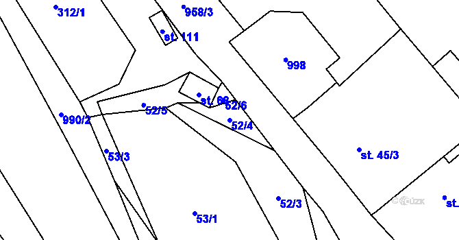 Parcela st. 52/4 v KÚ Siřem, Katastrální mapa
