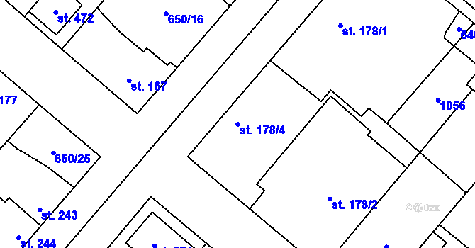 Parcela st. 178/4 v KÚ Líbeznice, Katastrální mapa
