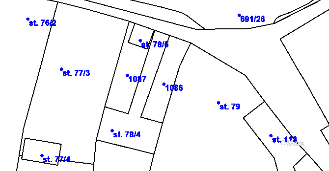 Parcela st. 78/1 v KÚ Líbeznice, Katastrální mapa