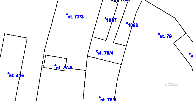 Parcela st. 78/4 v KÚ Líbeznice, Katastrální mapa