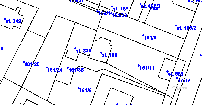 Parcela st. 161 v KÚ Líbeznice, Katastrální mapa