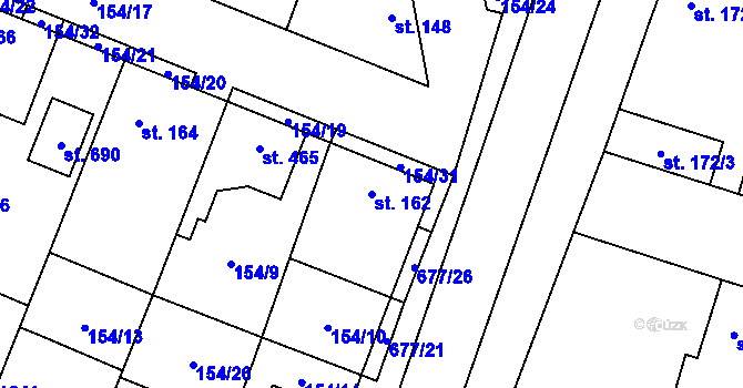 Parcela st. 162 v KÚ Líbeznice, Katastrální mapa