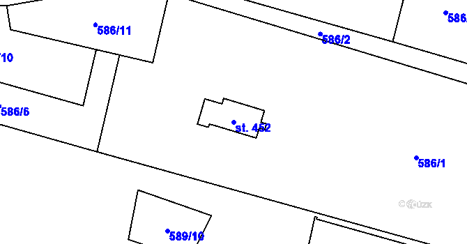 Parcela st. 452 v KÚ Líbeznice, Katastrální mapa