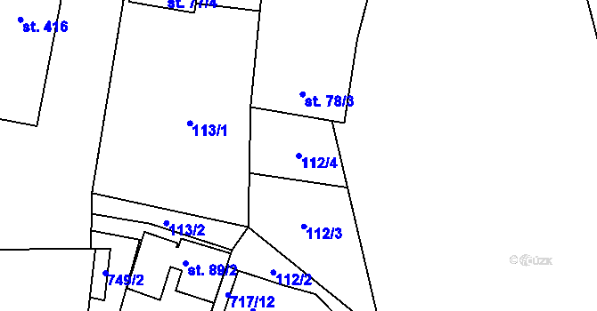 Parcela st. 112/4 v KÚ Líbeznice, Katastrální mapa