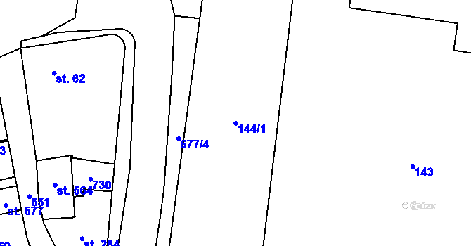Parcela st. 144/1 v KÚ Líbeznice, Katastrální mapa