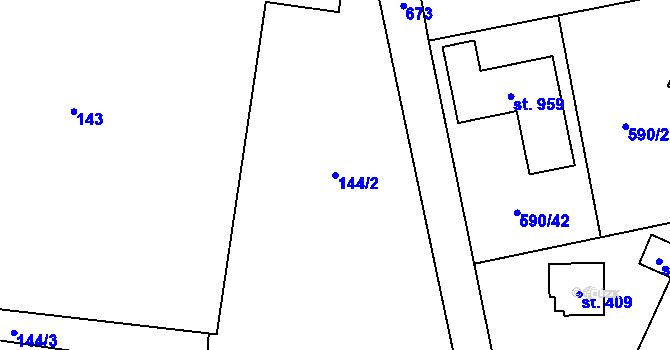 Parcela st. 144/2 v KÚ Líbeznice, Katastrální mapa