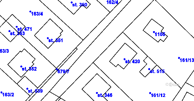 Parcela st. 161/20 v KÚ Líbeznice, Katastrální mapa