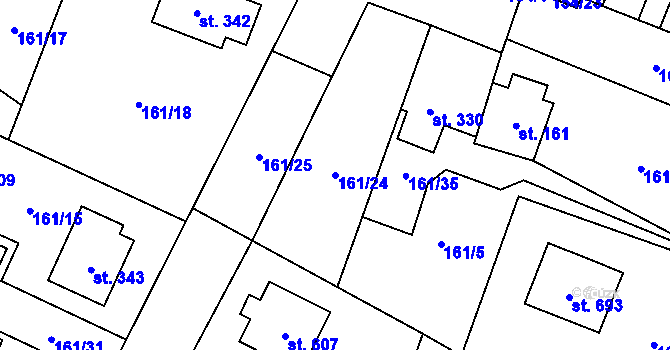 Parcela st. 161/24 v KÚ Líbeznice, Katastrální mapa