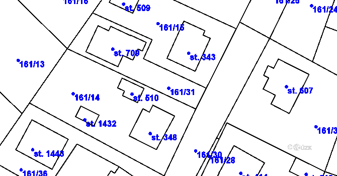 Parcela st. 161/31 v KÚ Líbeznice, Katastrální mapa