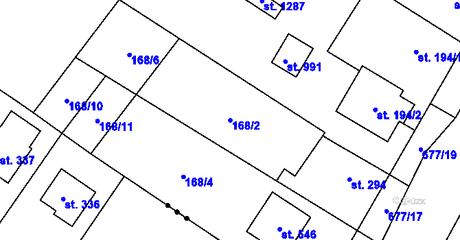 Parcela st. 168/2 v KÚ Líbeznice, Katastrální mapa