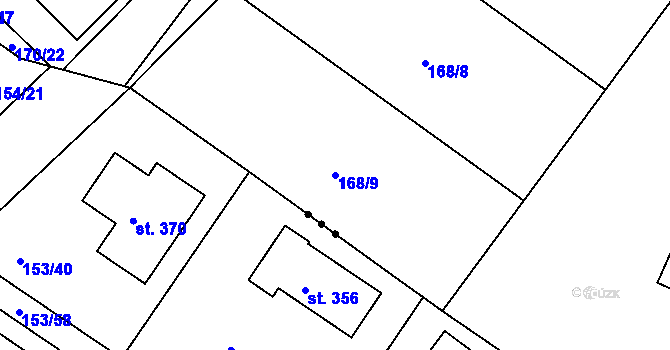 Parcela st. 168/9 v KÚ Líbeznice, Katastrální mapa