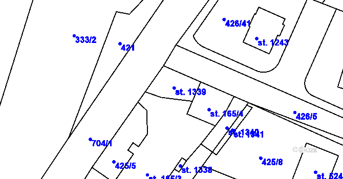 Parcela st. 425/6 v KÚ Líbeznice, Katastrální mapa