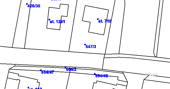Parcela st. 547/3 v KÚ Líbeznice, Katastrální mapa