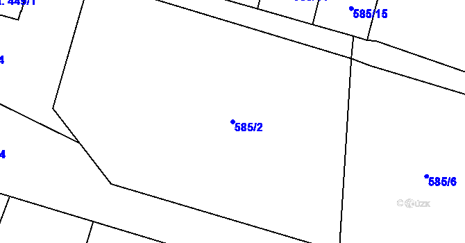 Parcela st. 585/2 v KÚ Líbeznice, Katastrální mapa