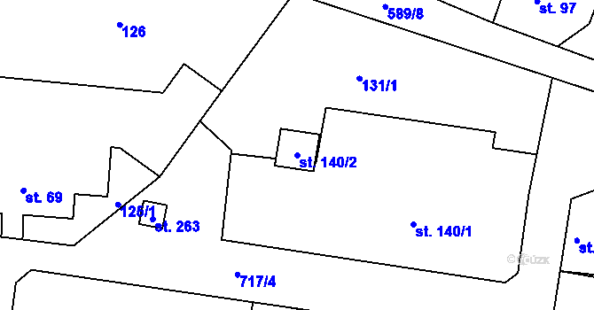 Parcela st. 140/2 v KÚ Líbeznice, Katastrální mapa