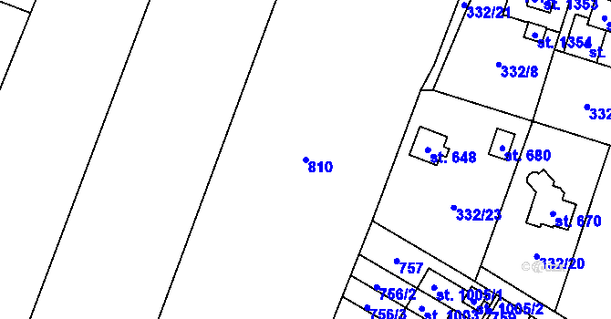 Parcela st. 810 v KÚ Líbeznice, Katastrální mapa