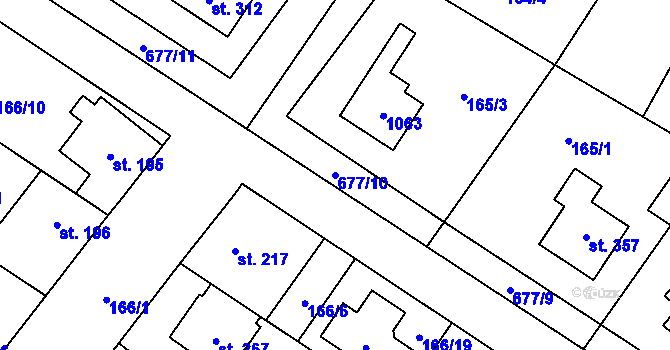 Parcela st. 677/10 v KÚ Líbeznice, Katastrální mapa