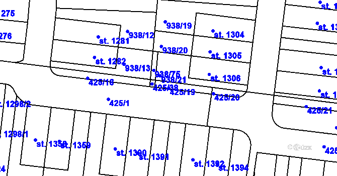 Parcela st. 425/19 v KÚ Líbeznice, Katastrální mapa