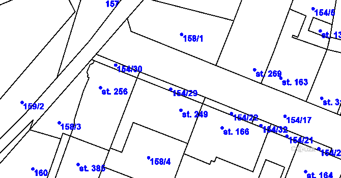 Parcela st. 154/29 v KÚ Líbeznice, Katastrální mapa