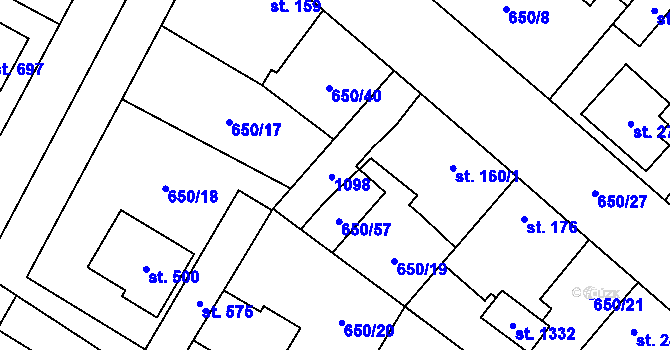 Parcela st. 160/2 v KÚ Líbeznice, Katastrální mapa