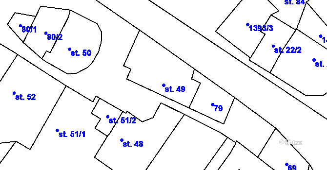 Parcela st. 49 v KÚ Libež, Katastrální mapa