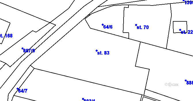 Parcela st. 83 v KÚ Libež, Katastrální mapa