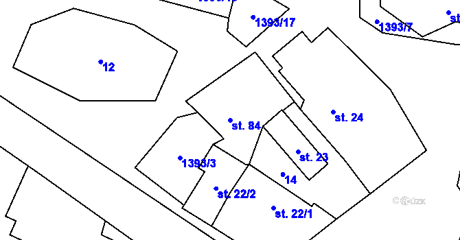 Parcela st. 84 v KÚ Libež, Katastrální mapa