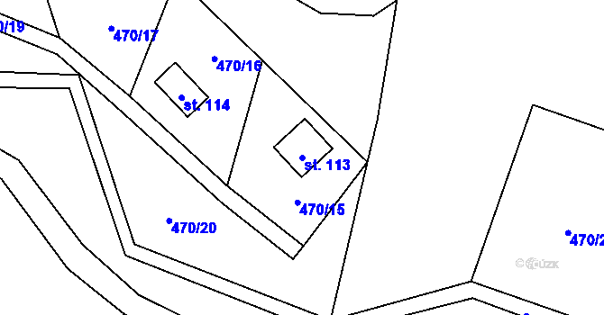 Parcela st. 113 v KÚ Libež, Katastrální mapa