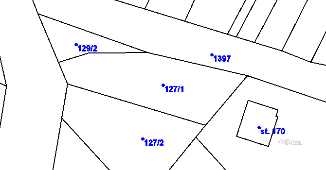 Parcela st. 127/1 v KÚ Libež, Katastrální mapa