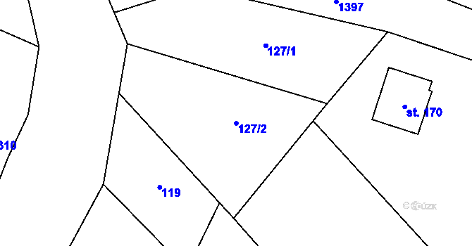 Parcela st. 127/2 v KÚ Libež, Katastrální mapa