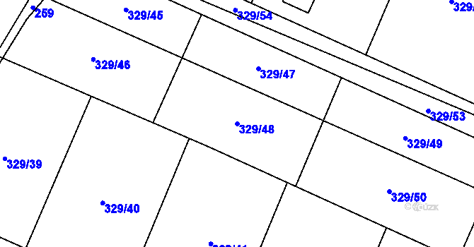 Parcela st. 329/48 v KÚ Libež, Katastrální mapa