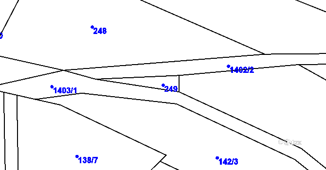 Parcela st. 249 v KÚ Libež, Katastrální mapa
