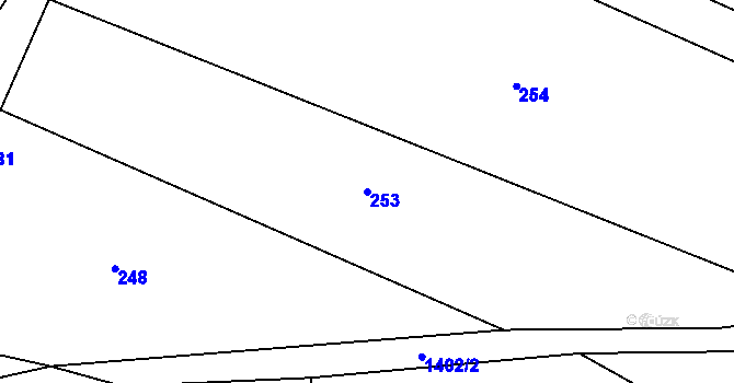 Parcela st. 253 v KÚ Libež, Katastrální mapa