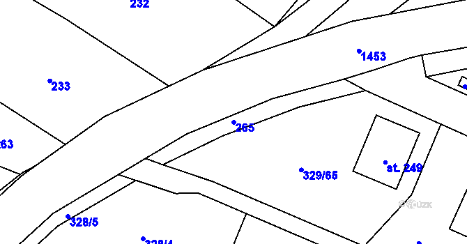 Parcela st. 265 v KÚ Libež, Katastrální mapa