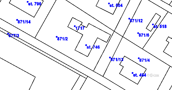 Parcela st. 746 v KÚ Libhošť, Katastrální mapa