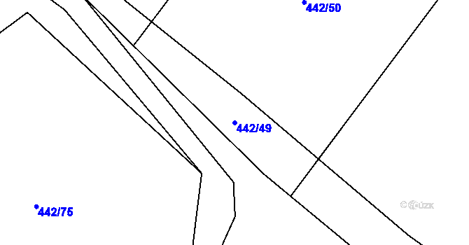 Parcela st. 442/49 v KÚ Libhošť, Katastrální mapa