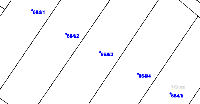 Parcela st. 664/3 v KÚ Libhošť, Katastrální mapa