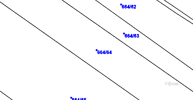 Parcela st. 664/64 v KÚ Libhošť, Katastrální mapa