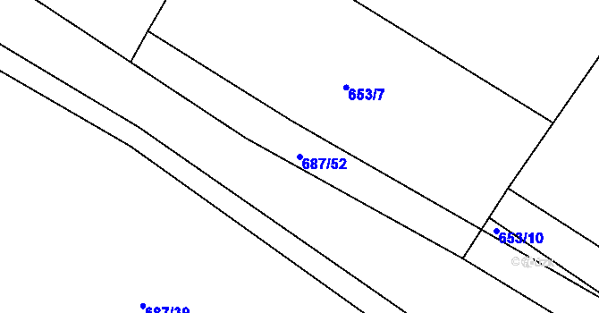Parcela st. 687/52 v KÚ Libhošť, Katastrální mapa