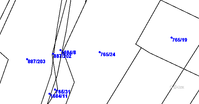 Parcela st. 765/24 v KÚ Libhošť, Katastrální mapa
