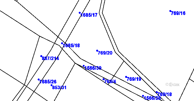 Parcela st. 769/20 v KÚ Libhošť, Katastrální mapa