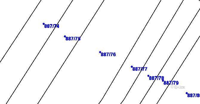 Parcela st. 887/76 v KÚ Libhošť, Katastrální mapa
