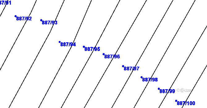 Parcela st. 887/96 v KÚ Libhošť, Katastrální mapa