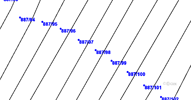 Parcela st. 887/98 v KÚ Libhošť, Katastrální mapa